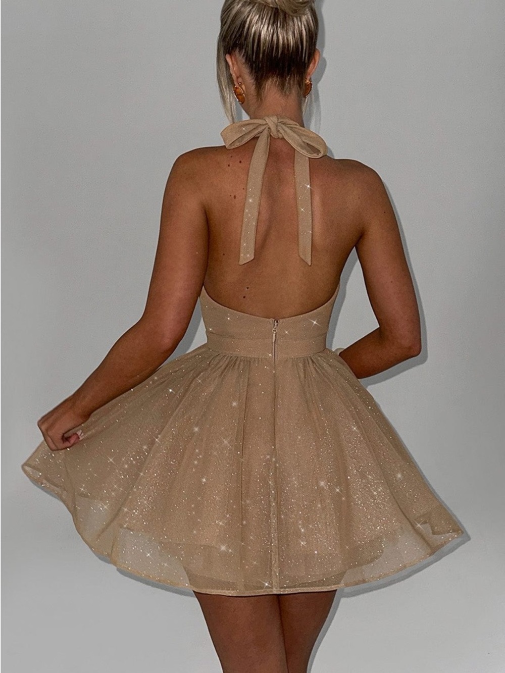 BABY BOO PIPPA MINI DRESS, L, GOLD SPARKLE - Picture 2 of 10